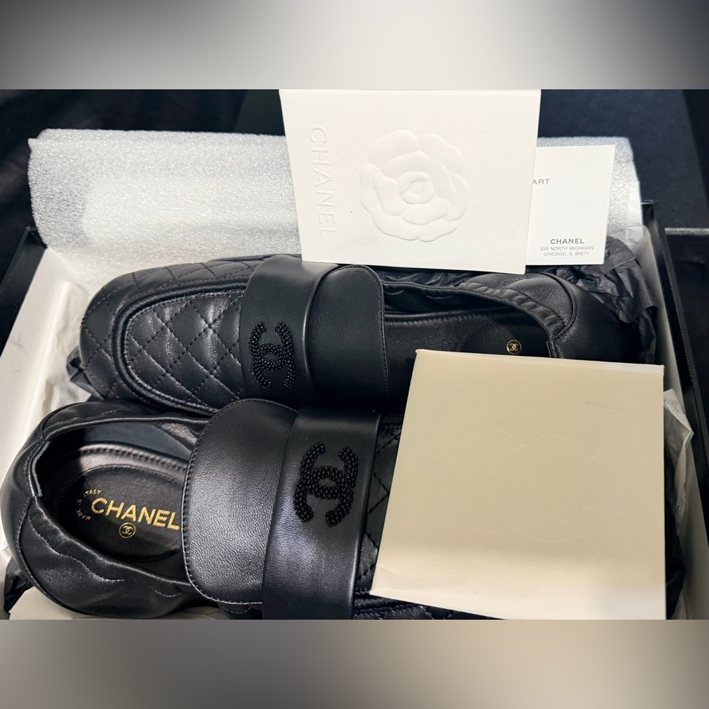 Chanel CC Lambskin Loafers - Picture 8 of 9